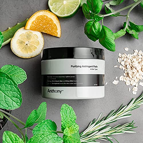 Anthony Witch Hazel Pads Pore Cleaner: 60 Count 2-Pack, Purifying Astringent ...