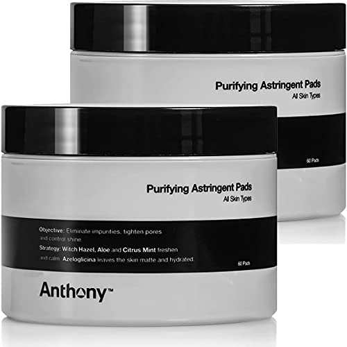 Anthony Witch Hazel Pads Pore Cleaner: 60 Count 2-Pack, Purifying Astringent ...