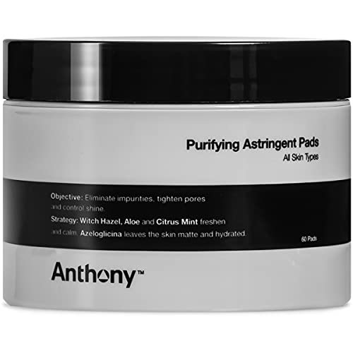 Anthony Witch Hazel Pads Pore Cleaner: 60 Count, Purifying Astringent Cleansi...