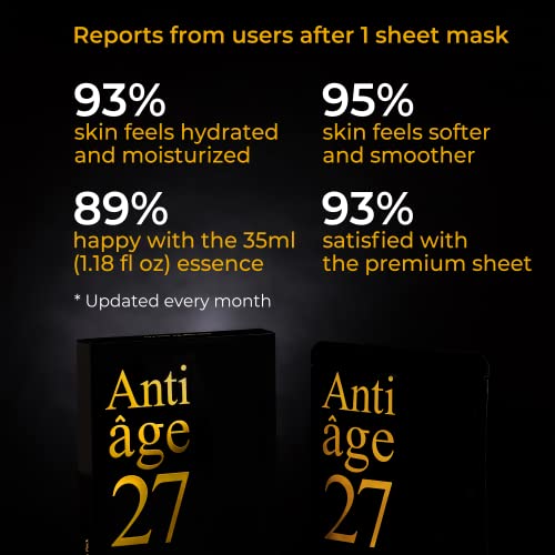 ANTIAGE27 CICA Facial Sheet Mask Premium Quality Sheets for Sensitive Skin Hi...