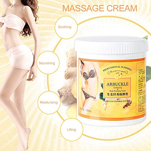 Cellulite Cream, 1000g Body Care Ginger Massage Cream Hot Cream for Tightenin...