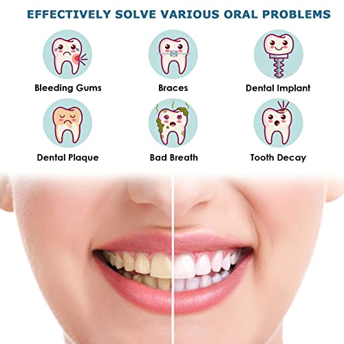 Water Flosser and Ultrasonic Electric Toothbrush Combo, 300ML Cordless Dental...