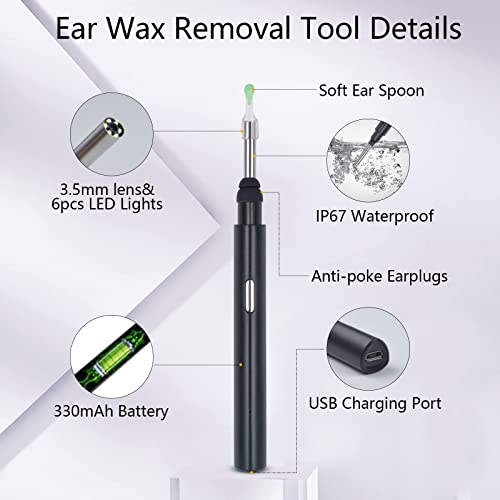 Earwax Removal Kit with 1080P HD, Ear Camera Ear Wax Removal Tool with WiFi 6...