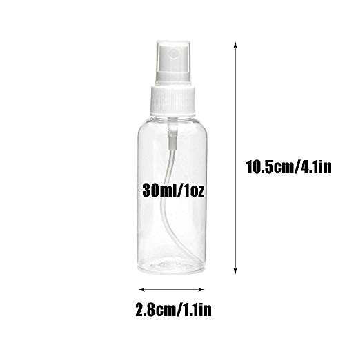 30 Pack 30ml(1oz) Fine Mist Mini Clear Spray Bottles with Pump Spray Cap Refi...
