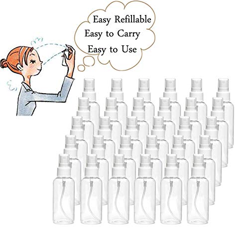 30 Pack 30ml(1oz) Fine Mist Mini Clear Spray Bottles with Pump Spray Cap Refi...