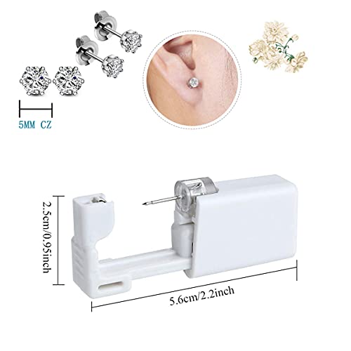 Anzero 2 Pack Self Ear Piercing Gun Disposable Self Ear Piercing Kit Safety E...