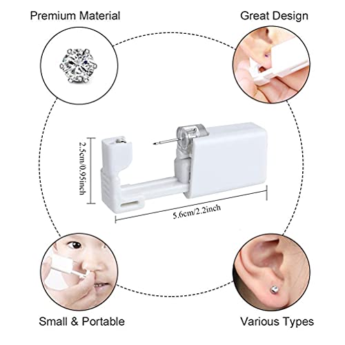Anzero 2 Pack Self Ear Piercing Gun Disposable Self Ear Piercing Kit Safety E...
