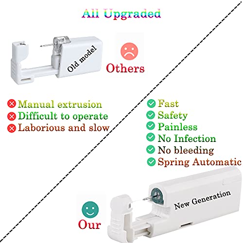 Anzero Self Nose Piercing Gun, 2 Pack Disposable Self Nose Piercing Gun Kit S...