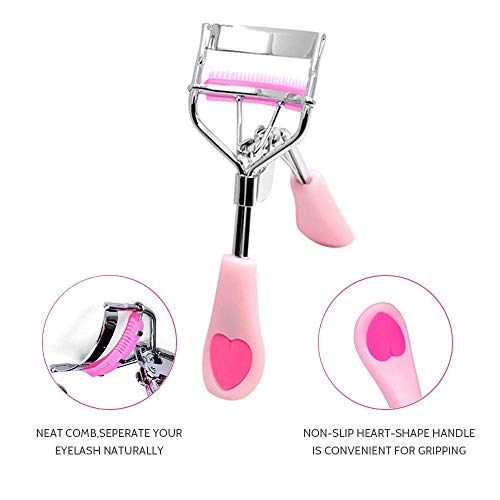 Stainless Steel Eyelash Curler with Built-in Comb Pinch Pain-Free Suitable fo...