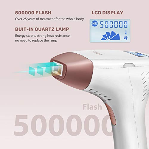 AODAYS IPL Hair Removal Device, Permanent Hair Removal 500,000 Flashes Painle...