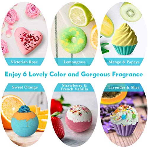 Aofmee Bath Bombs Gift Set, Handmade Bubble and Floating Fizzies Spa Kit, She...