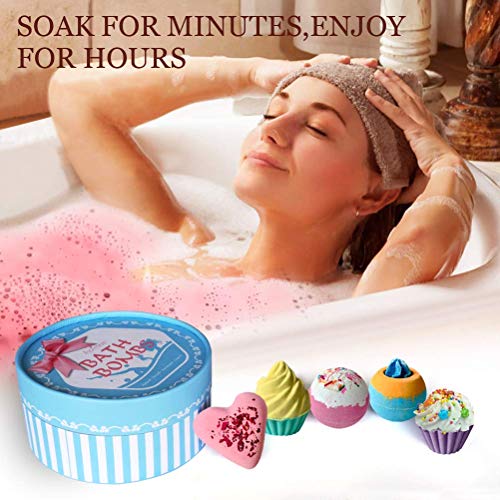 Aofmee Bath Bombs Gift Set, Handmade Bubble and Floating Fizzies Spa Kit, She...