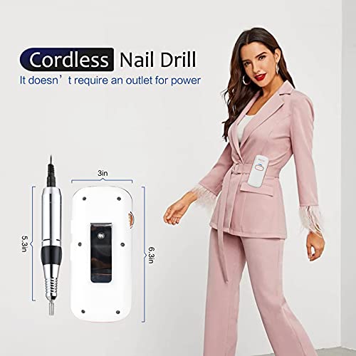 Aokitec Electric Nail Drill Portable Efile Nail File Kit for Acrylic Gel Nail...
