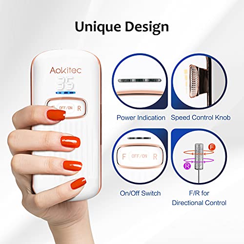 Aokitec Electric Nail Drill Portable Efile Nail File Kit for Acrylic Gel Nail...