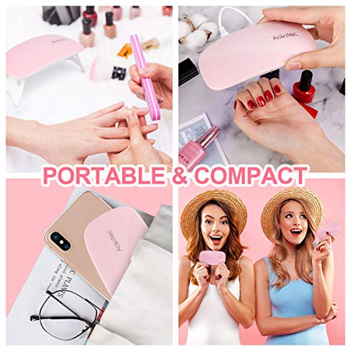 Aokitec Mini UV LED Nail Lamp, Portable Gel Light Mouse Shape Pocket Size Nai...