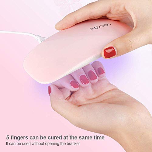 Aokitec Mini UV LED Nail Lamp, Portable Gel Light Mouse Shape Pocket Size Nai...