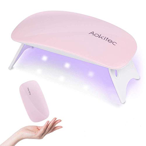 Aokitec Mini UV LED Nail Lamp, Portable Gel Light Mouse Shape Pocket Size Nai...