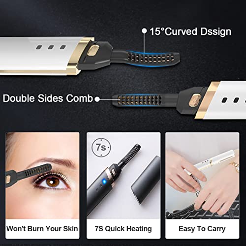 Heated Eyelash Curler, Electric Eyelash Curlers Comb for Eye Makeup，Make Eye...