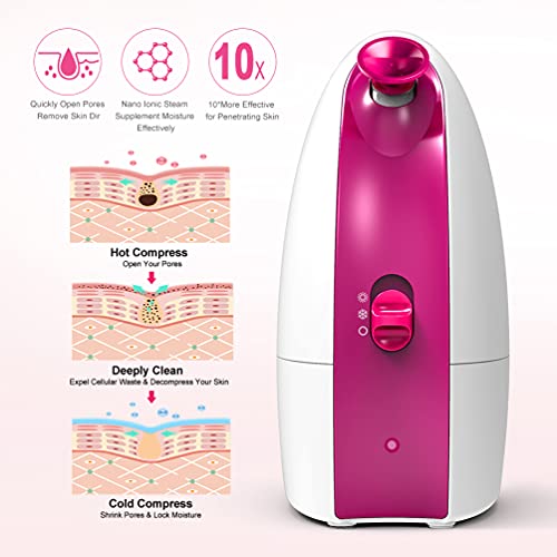 Facial Steamer Face Skin Steam - Face Steamer for Facial Deep Cleaning 3-in-1...