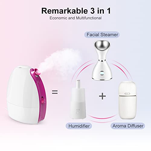 Facial Steamer Face Skin Steam - Face Steamer for Facial Deep Cleaning 3-in-1...