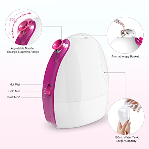 Facial Steamer Face Skin Steam - Face Steamer for Facial Deep Cleaning 3-in-1...