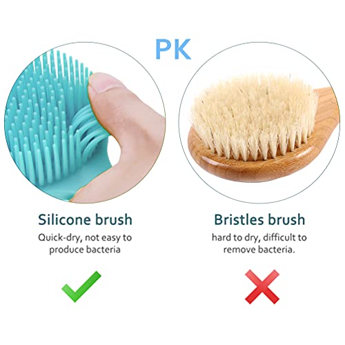 Shower Brush Silicone Bath Body Brush - Back Scrubber for Shower Back Brush L...