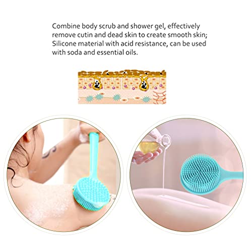 Shower Brush Silicone Bath Body Brush - Back Scrubber for Shower Back Brush L...