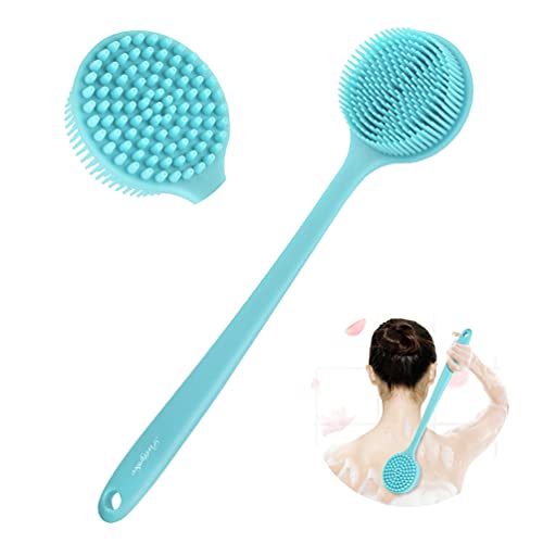 Shower Brush Silicone Bath Body Brush - Back Scrubber for Shower Back Brush L...