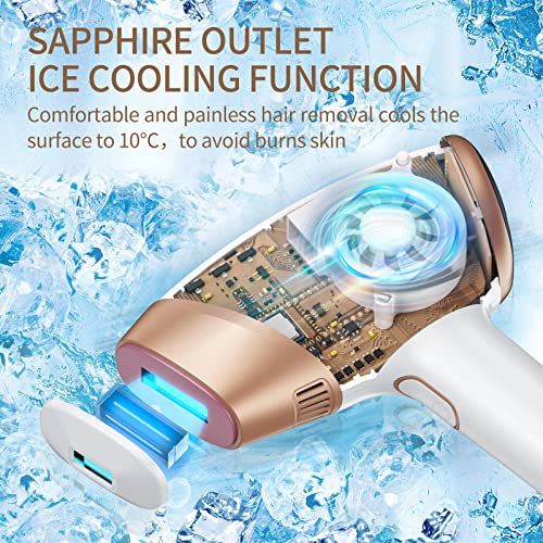 Laser Hair Removal for Women and Men with Sapphire Cooling, Newest Upgraded 9...