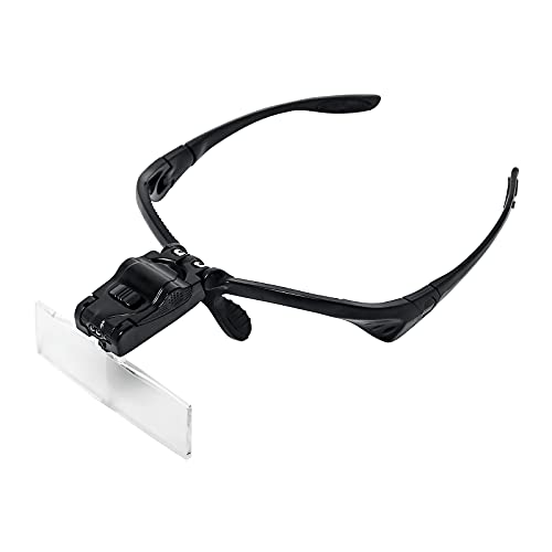 Q-COOL Magnifier Glasses w/ LED Light for Lash Extensions - 3 Lenses Magnifie...