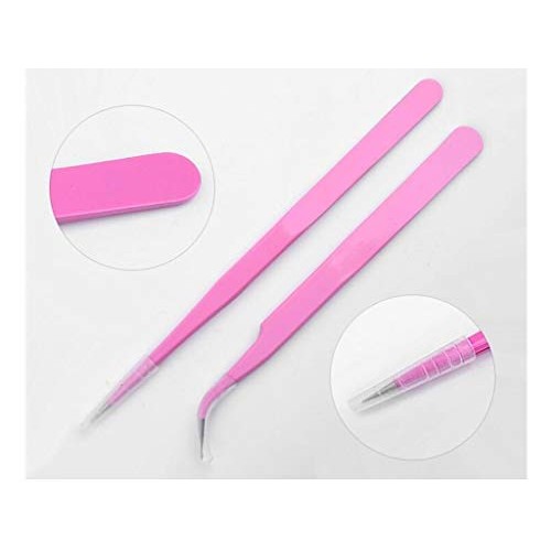 Aoshang 2PCS Stainless Steel Straight and Curved Tip Tweezers Nippers for Eye...