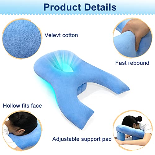 Face Down Pillow Post Eye Surgery Prone Pillow with Arm Hole for Sleeping Vit...