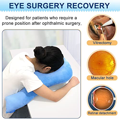 Face Down Pillow Post Eye Surgery Prone Pillow with Arm Hole for Sleeping Vit...