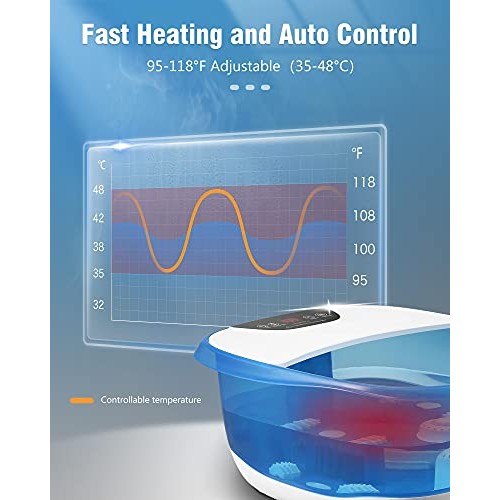 Foot Spa Bath Massager with Heat, Upraded Touchscreen Panel Easy to Adjustabl...