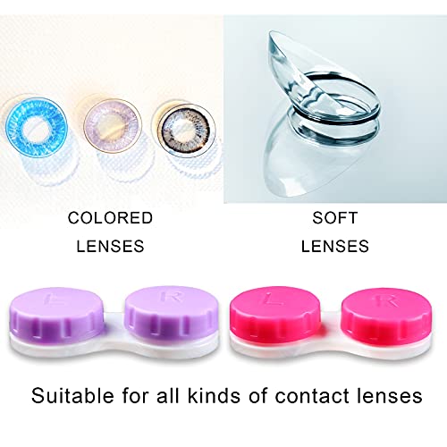 Aoutrow 16 Pack Contact Lens Case Box, Mini Contact Lens Case, Colorful Bulk ...