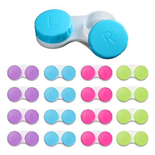 Aoutrow 16 Pack Contact Lens Case Box, Mini Contact Lens Case, Colorful Bulk ...