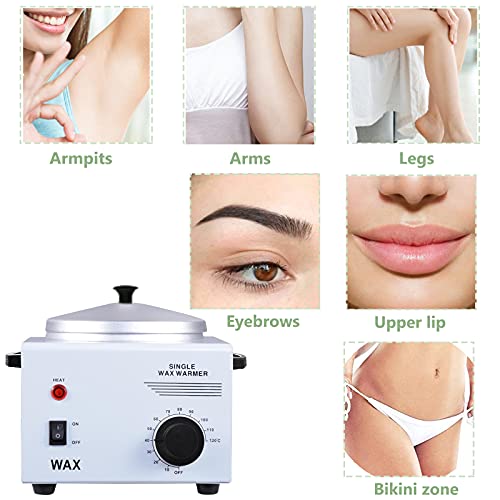 Single Wax Warmer Professional Electric Wax Heater Machine for Hair Removal, ...