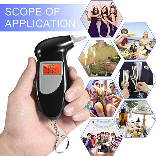 Alcohol Tester Breathalyzer Portable Digital Display Alcohol Breath Tester Ac...