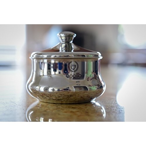 Shaving Bowl By Apollo - Elegant Stainless Steel Shaving Mug with Lid for Sha...