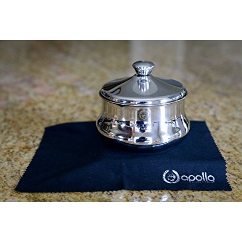 Shaving Bowl By Apollo - Elegant Stainless Steel Shaving Mug with Lid for Sha...