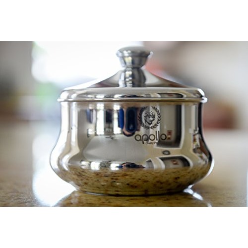 Shaving Bowl By Apollo - Elegant Stainless Steel Shaving Mug with Lid for Sha...