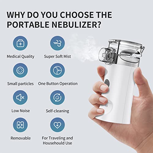 Portable Nebulizer - Handheld Mesh Nebulizer Machine for Adults & Kids Travel...