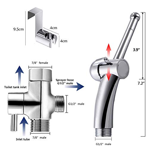 Bathroom Handheld 59inch Shower Hose with Enema Showerhead Cleaning Kit Colon...