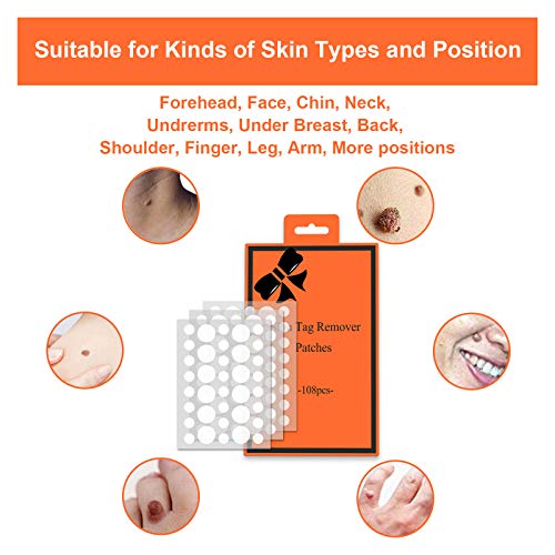 Skin Tag Remover Patches - (108 Pcs) Natural and Fast-Acting Skin Remover Pat...