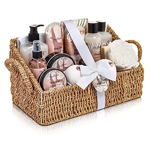 Bath Spa Gift Sets - Luxury Basket With Coconut & Vanilla - Spa Kit Includes ...