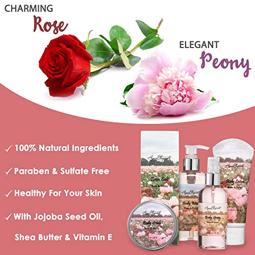 Spa Gift Baskets For Women - Luxury Bath Set With Rose Oil & Peony - Spa Kit ...