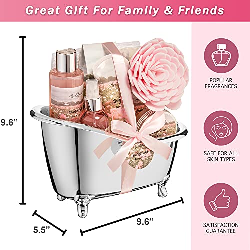 Spa Gift Baskets For Women - Luxury Bath Set With Rose Oil & Peony - Spa Kit ...