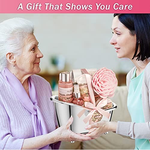 Spa Gift Baskets For Women - Luxury Bath Set With Rose Oil & Peony - Spa Kit ...