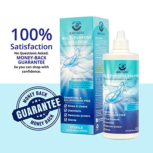 Aqua Naina (2 Pack) 12 Fl Oz | Contact Lens Solution | Cleaning and Disinfect...