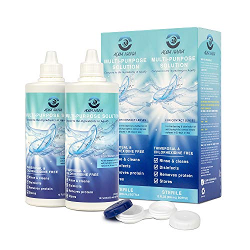 Aqua Naina (2 Pack) 12 Fl Oz | Contact Lens Solution | Cleaning and Disinfect...